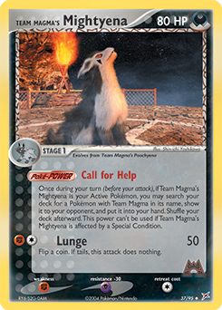 Team Magma's Mightyena, Team Magma vs Team Aqua #37, Pokémon TCG card