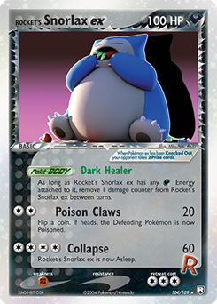 Rocket's Snorlax ex, Team Rocket Returns #104, Pokémon TCG card