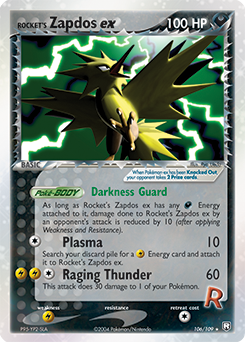Rocket's Zapdos ex, Team Rocket Returns #106, Pokémon TCG card