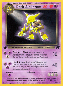 Dark Alakazam, Team Rocket #18, Pokémon TCG card