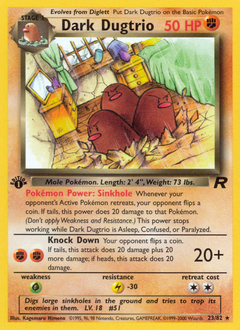 Dark Dugtrio, Team Rocket #23, Pokémon TCG card