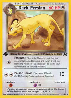 Dark Persian, Team Rocket #42, Pokémon TCG card