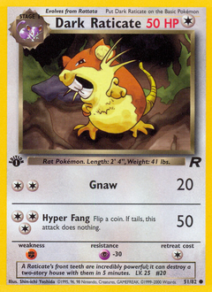 Dark Raticate, Team Rocket #51, Pokémon TCG card