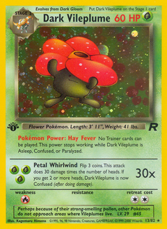 Dark Vileplume, Team Rocket #13, Pokémon TCG card