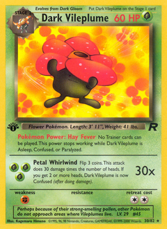 Dark Vileplume, Team Rocket #30, Pokémon TCG card