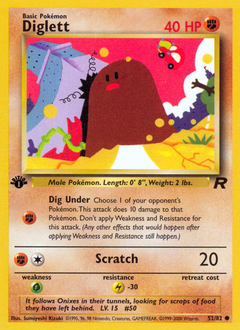 Diglett, Team Rocket #52, Pokémon TCG card