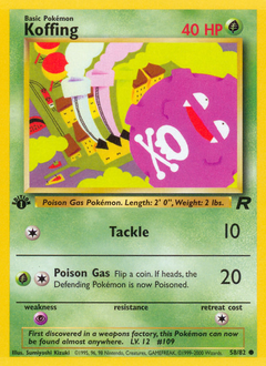 Koffing, Team Rocket #58, Pokémon TCG card