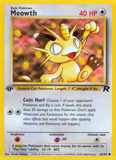 Meowth, Team Rocket #62, Pokémon TCG card