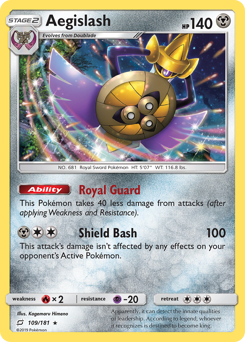 Aegislash, Team Up #109, Pokémon TCG card