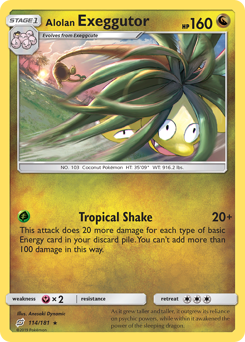 Alolan Exeggutor, Team Up #114, Pokémon TCG card
