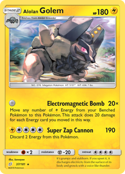 Alolan Golem, Team Up #37, Pokémon TCG card