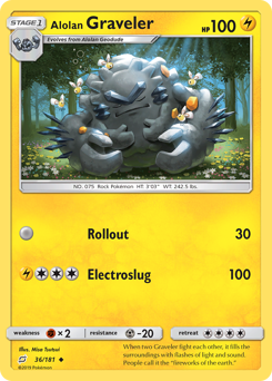 Alolan Graveler, Team Up #36, Pokémon TCG card