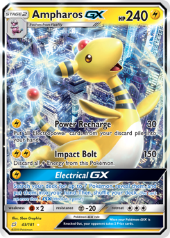 Ampharos-GX, Team Up #43, Pokémon TCG card