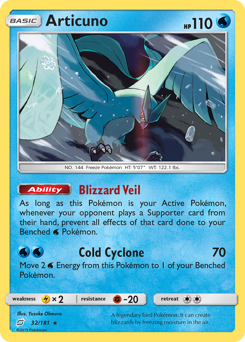 Articuno, Team Up #32, Pokémon TCG card