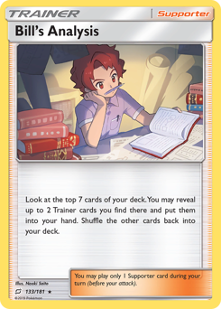 Bill's Analysis, Team Up #133, Pokémon TCG card