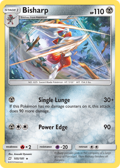 Bisharp, Team Up #105, Pokémon TCG card