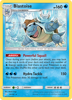 Blastoise, Team Up #25, Pokémon TCG card