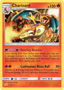 Charizard, Team Up #14, Pokémon TCG card
