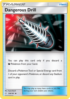 Dangerous Drill, Team Up #138, Pokémon TCG card