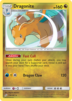 Dragonite, Team Up #119, Pokémon TCG card