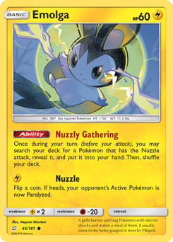 Emolga, Team Up #46, Pokémon TCG card