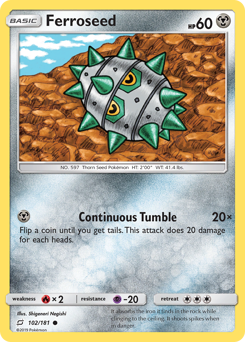 Ferroseed, Team Up #102, Pokémon TCG card