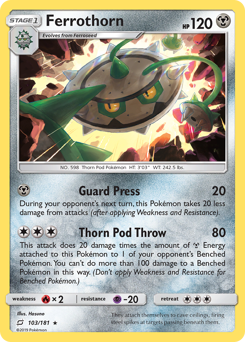 Ferrothorn, Team Up #103, Pokémon TCG card