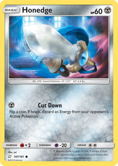 Honedge, Team Up #107, Pokémon TCG card
