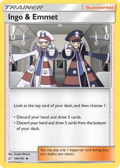 Ingo & Emmet, Team Up #144, Pokémon TCG card