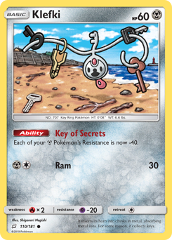 Klefki, Team Up #110, Pokémon TCG card