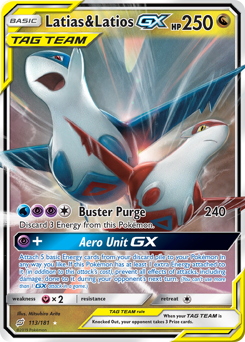 Latias & Latios-GX, Team Up #113, Pokémon TCG card