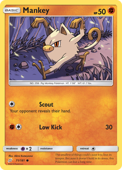 Mankey, Team Up #71, Pokémon TCG card