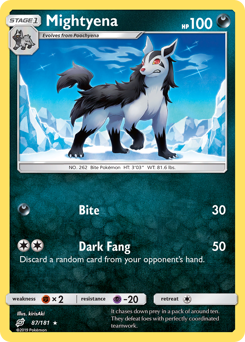 Mightyena, Team Up #87, Pokémon TCG card
