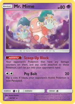 Mr. Mime, Team Up #66, Pokémon TCG card