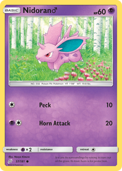 Nidoran ♂, Team Up #57, Pokémon TCG card