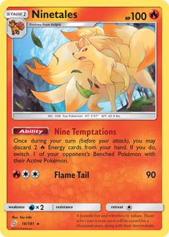 Ninetales, Team Up #16, Pokémon TCG card