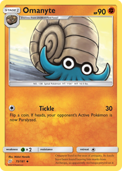 Omanyte, Team Up #75, Pokémon TCG card