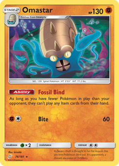 Omastar, Team Up #76, Pokémon TCG card