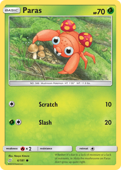 Paras, Team Up #6, Pokémon TCG card