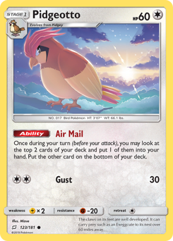 Pidgeotto, Team Up #123, Pokémon TCG card
