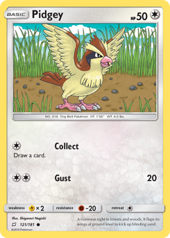 Pidgey, Team Up #121, Pokémon TCG card