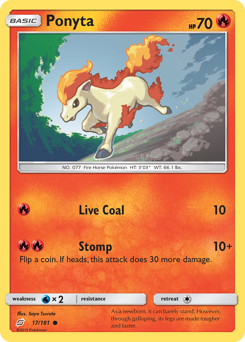 Ponyta, Team Up #17, Pokémon TCG card