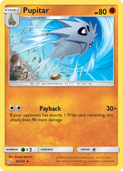 Pupitar, Team Up #80, Pokémon TCG card