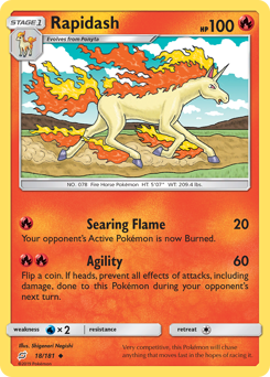 Rapidash, Team Up #18, Pokémon TCG card