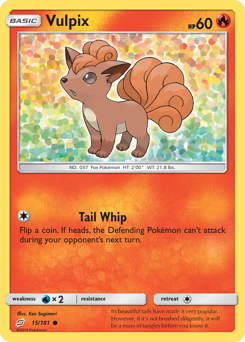 Vulpix, Team Up #15, Pokémon TCG card