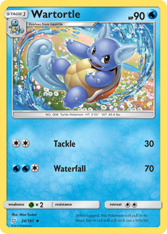 Wartortle, Team Up #24, Pokémon TCG card