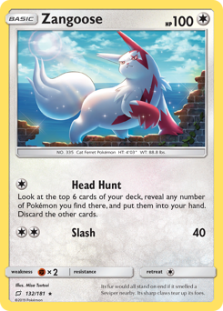 Zangoose, Team Up #132, Pokémon TCG card
