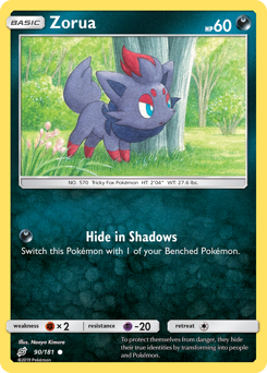 Zorua, Team Up #90, Pokémon TCG card