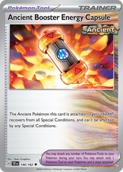 Ancient Booster Energy Capsule, Temporal Forces #140, Pokémon TCG card