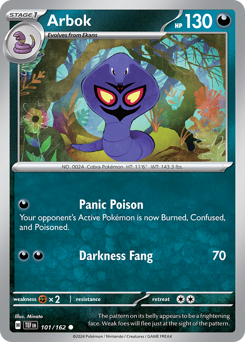 Arbok, Temporal Forces #101, Pokémon TCG card